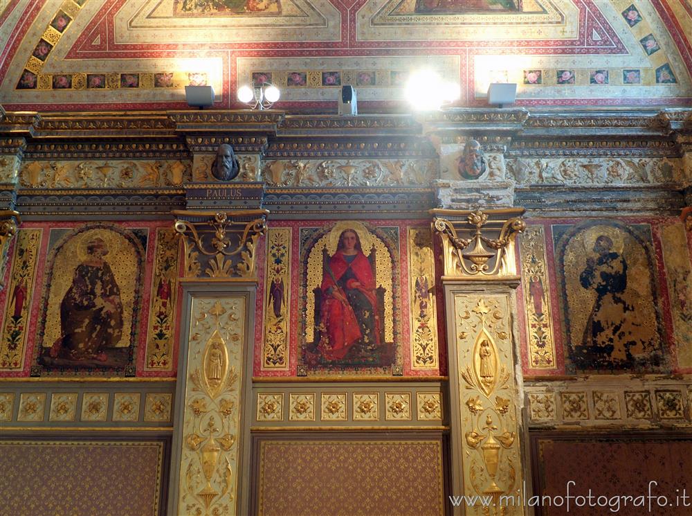Desio (Milan, Italy) - Neorenaissance decortions in the neorenaissance private chapel of Villa Cusani Traversi Tittoni